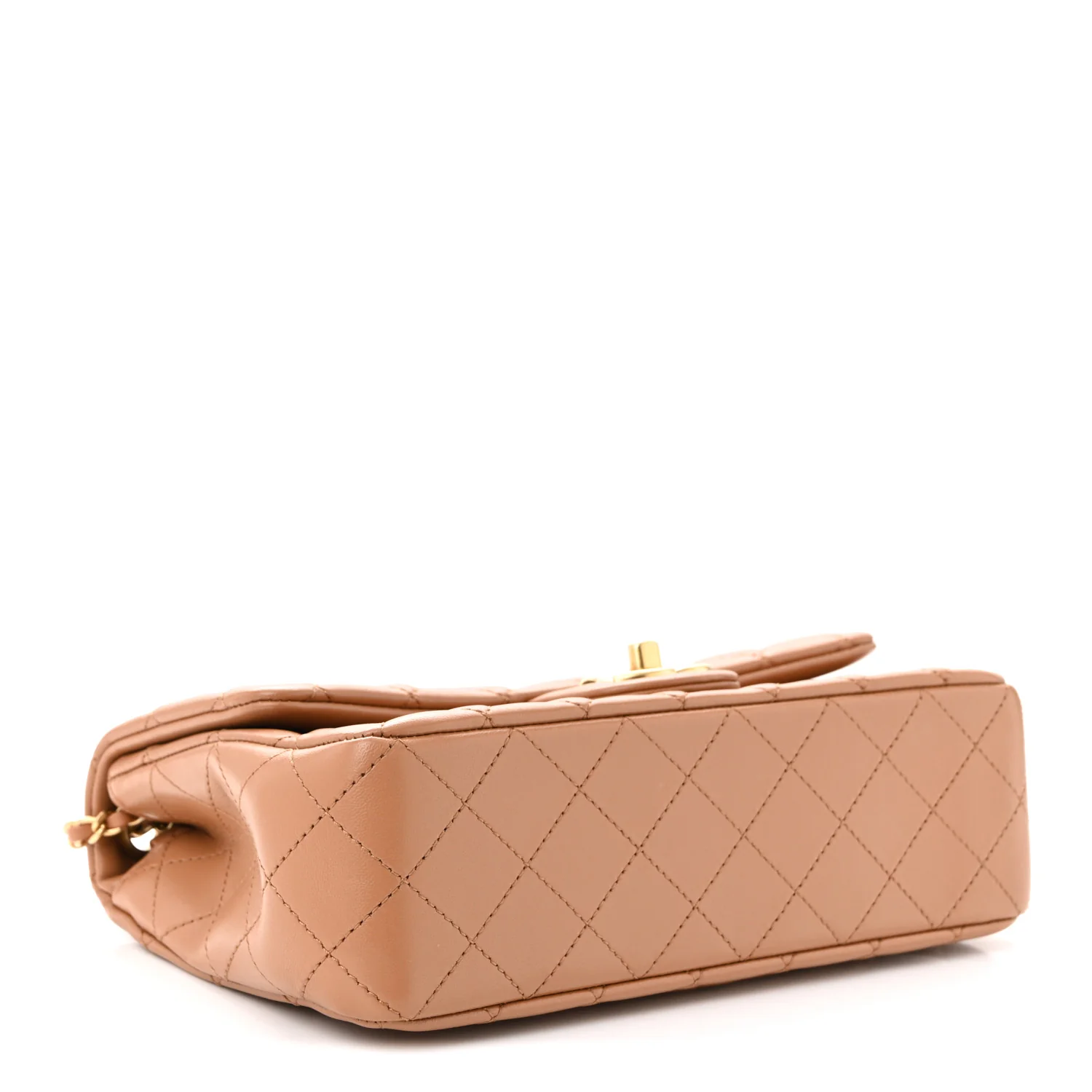 Lambskin Quilted Small CC Crush Flap Brown - Top Club