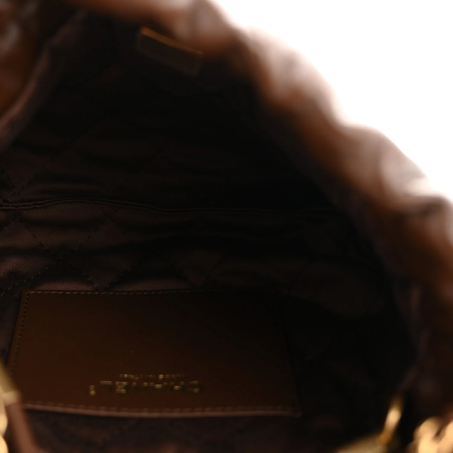 Shiny Calfskin Quilted Mini Chanel 22 Brown - Top Club