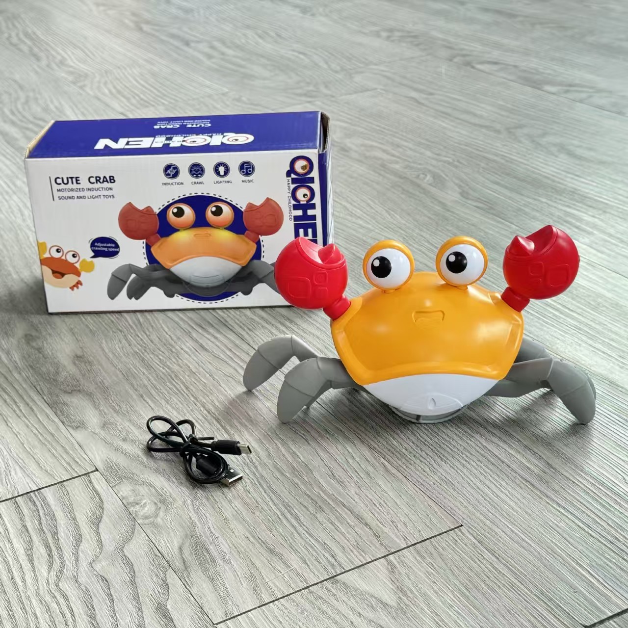 Crawling Crab Learning Toy with Music and Lights Automatically Avoid Obstacles