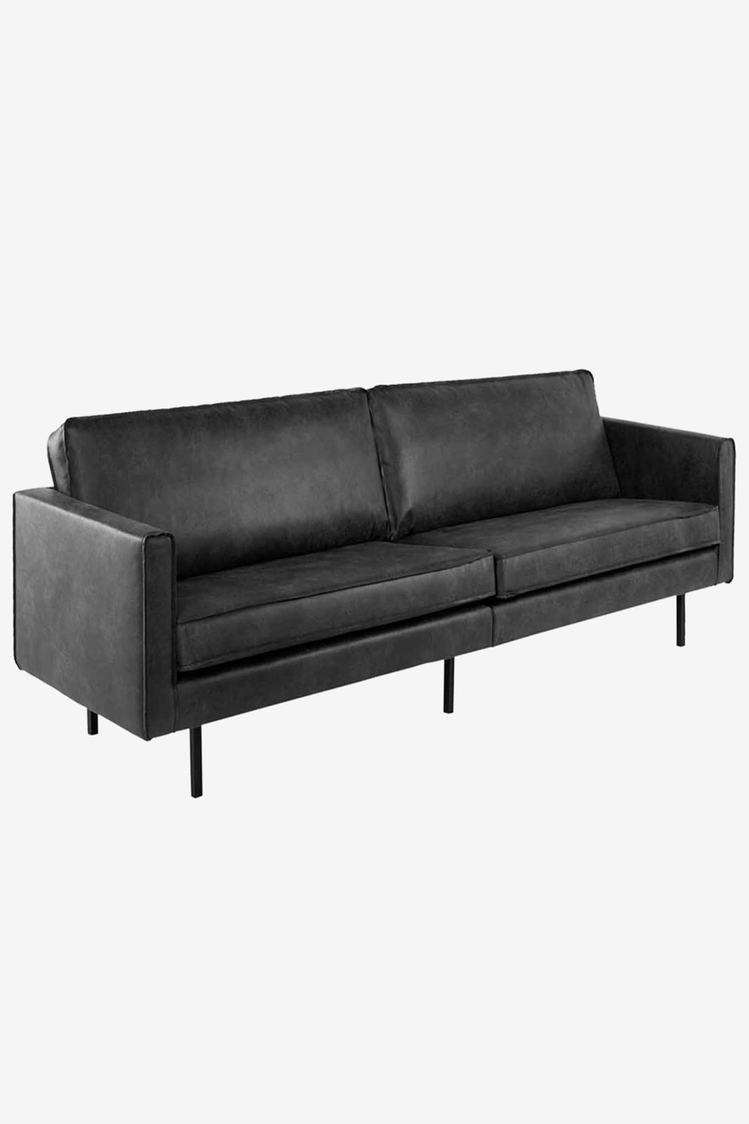 Amsterdam leer outside bank 3-zits zwart