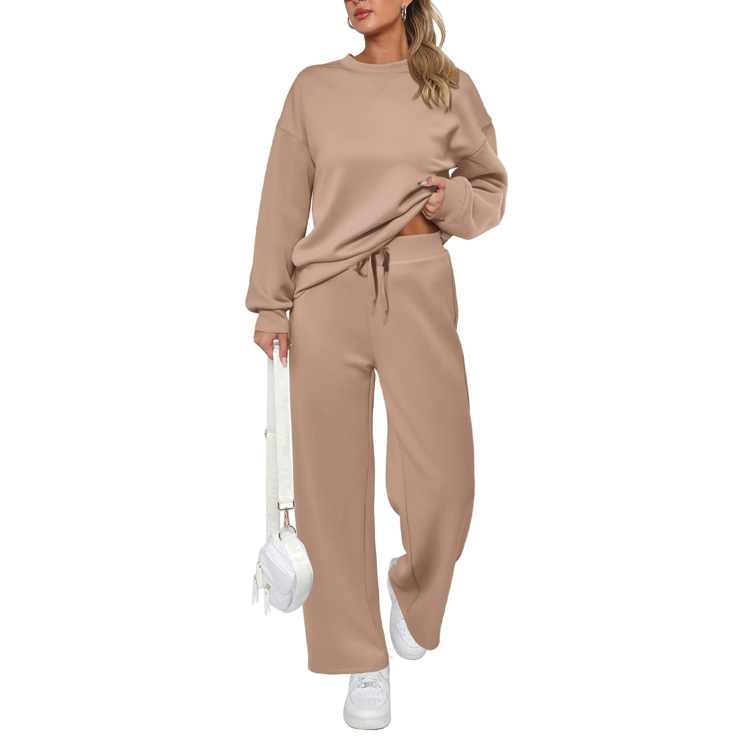PrettyGarden Women's 2 Piece Outfits Long Sleeve Pullover Tops And Long Pants Lounge Sets Tracksuit