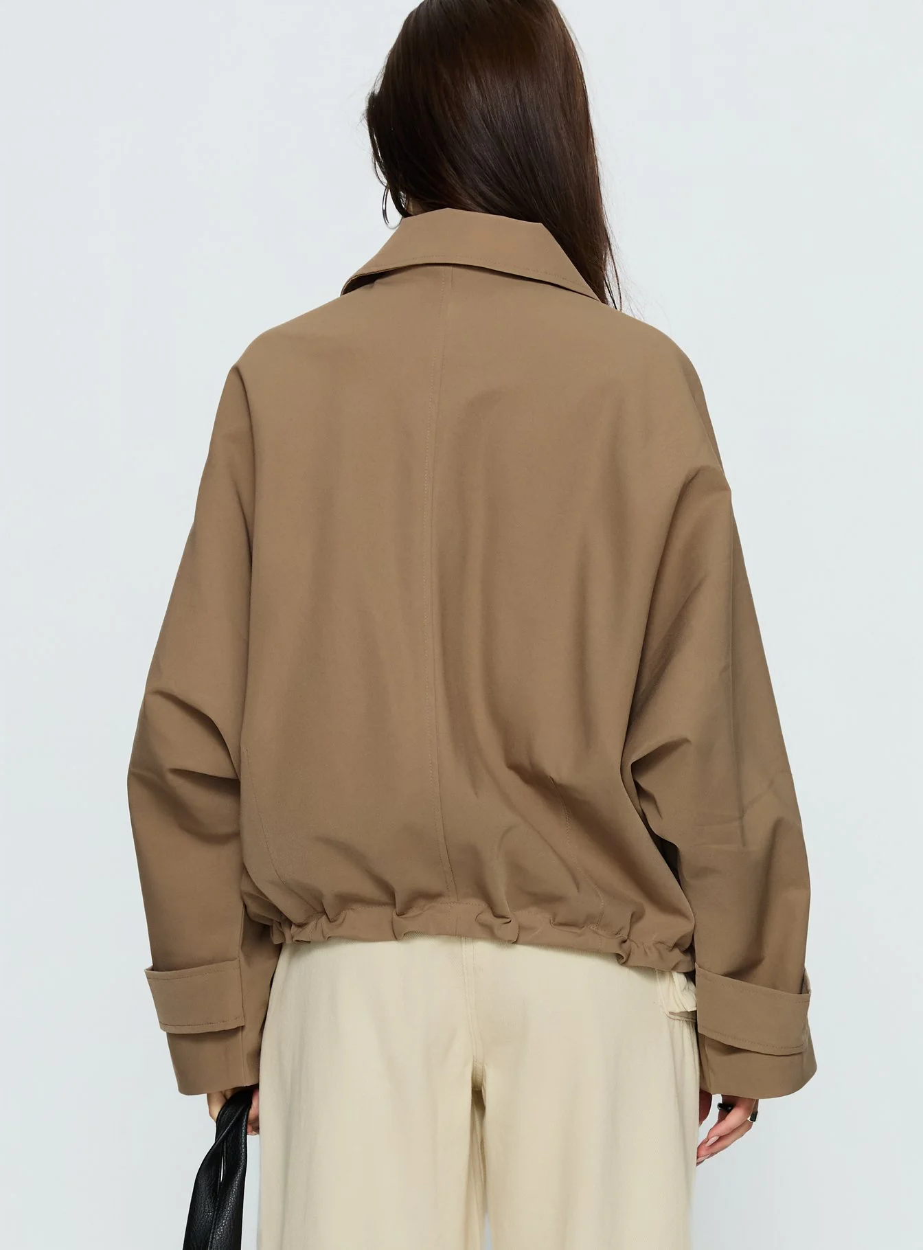 Sandria Cropped Trench Coat Beige