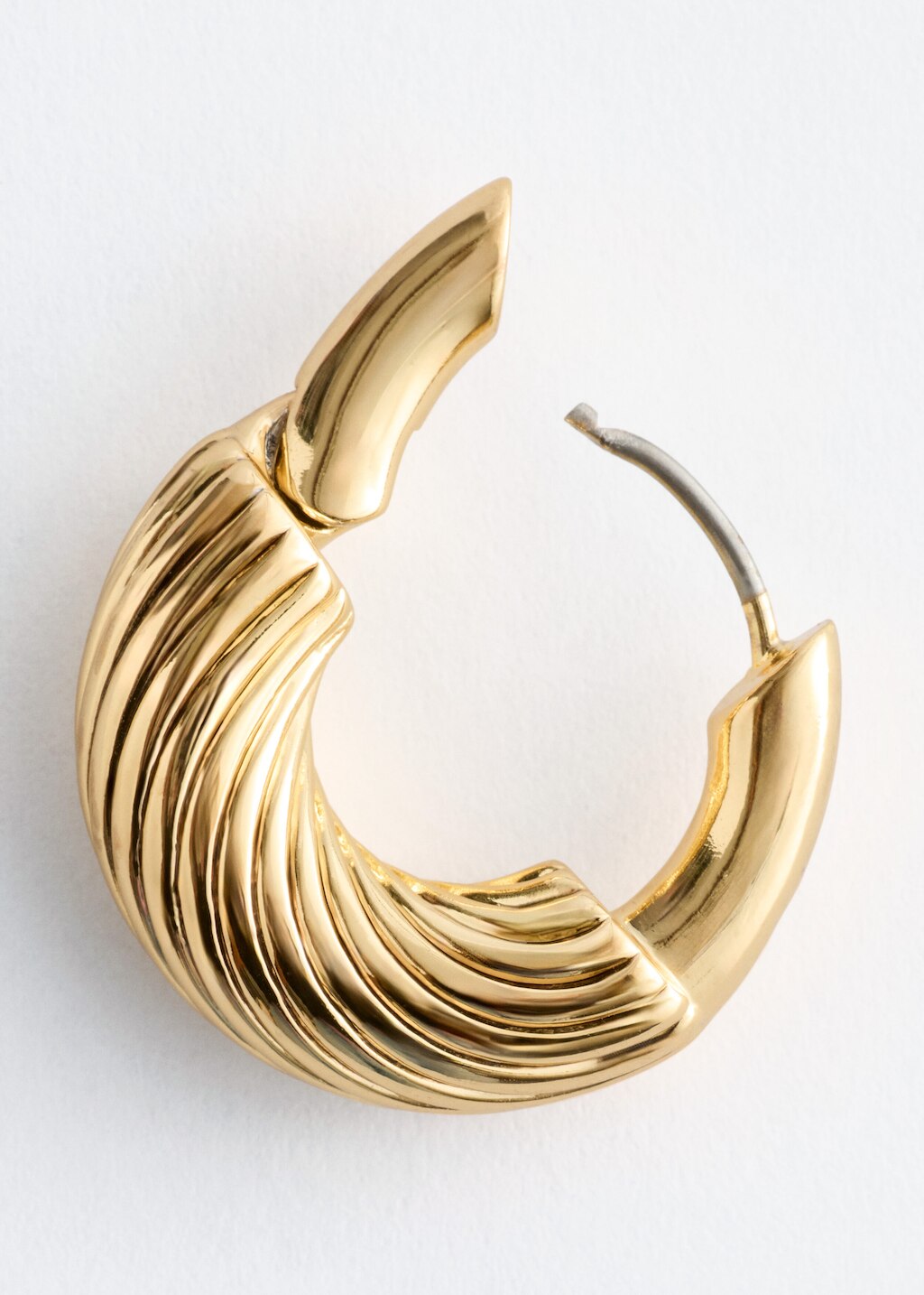 & Other Stories RIDGED HOOP EARRINGS