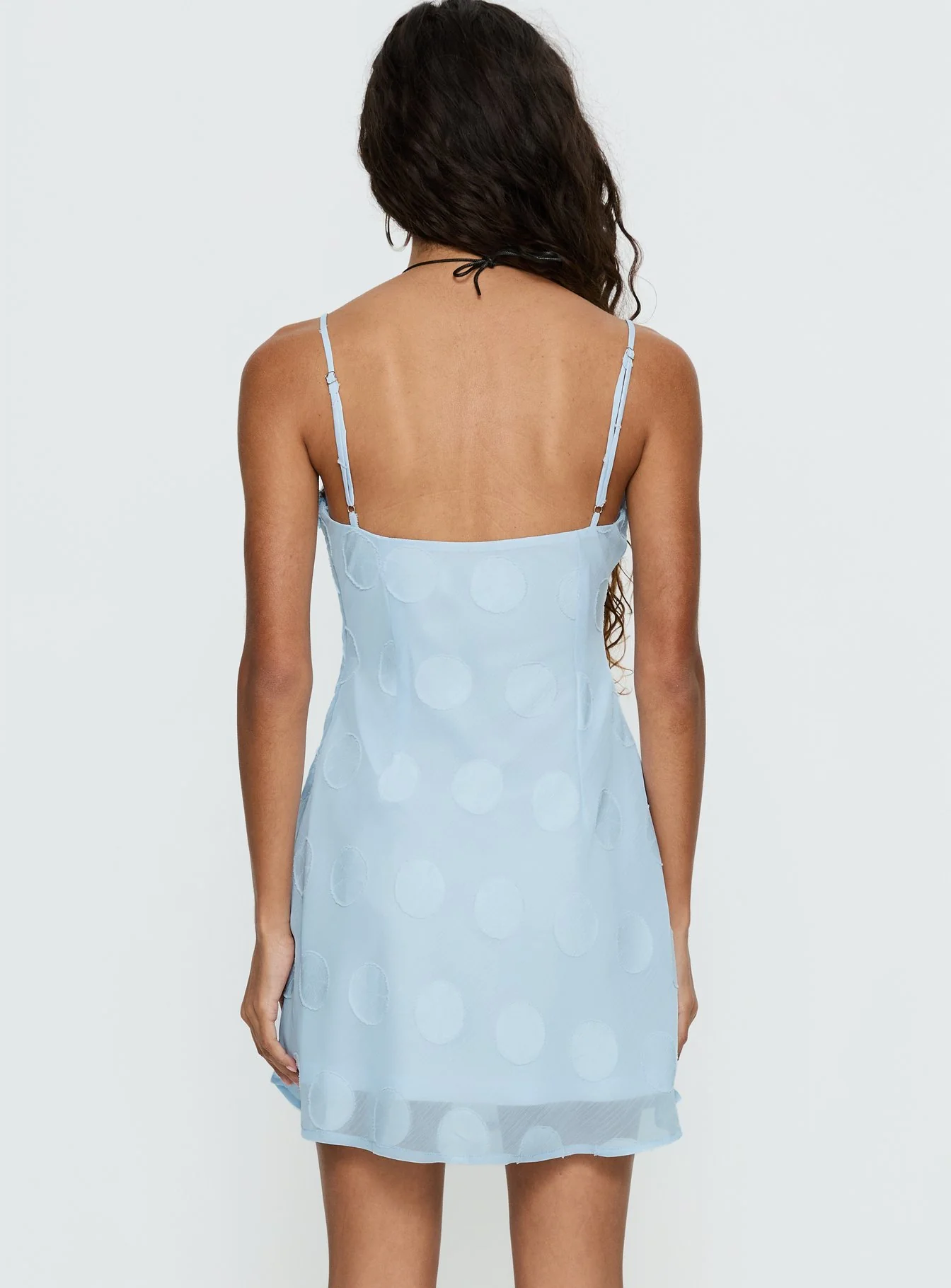 Lissie Scoop Mini Dress Blue Polka Dot