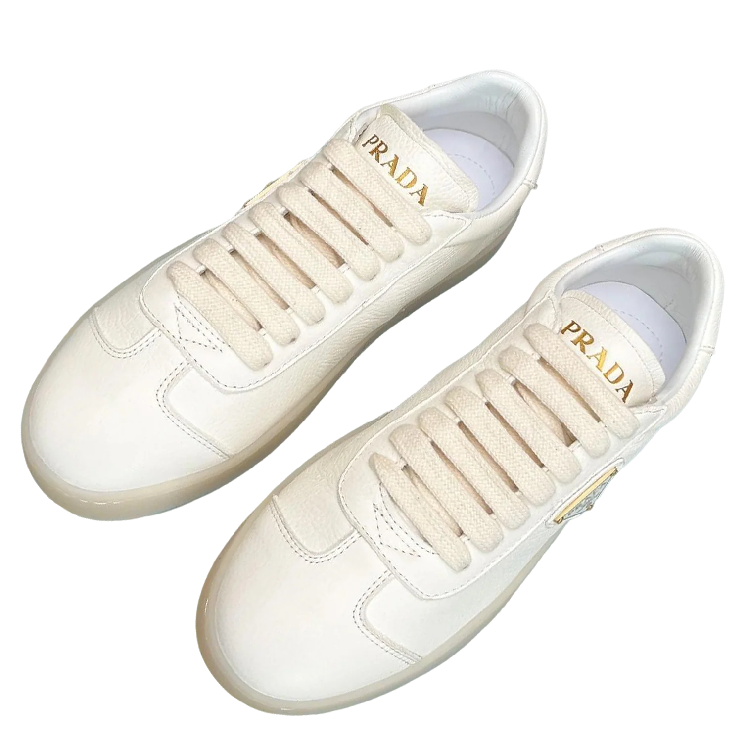 Prada Unisex Sneakers Triangle Logo Luxury Fashion Sneakers - Sneaker Replica Workshop