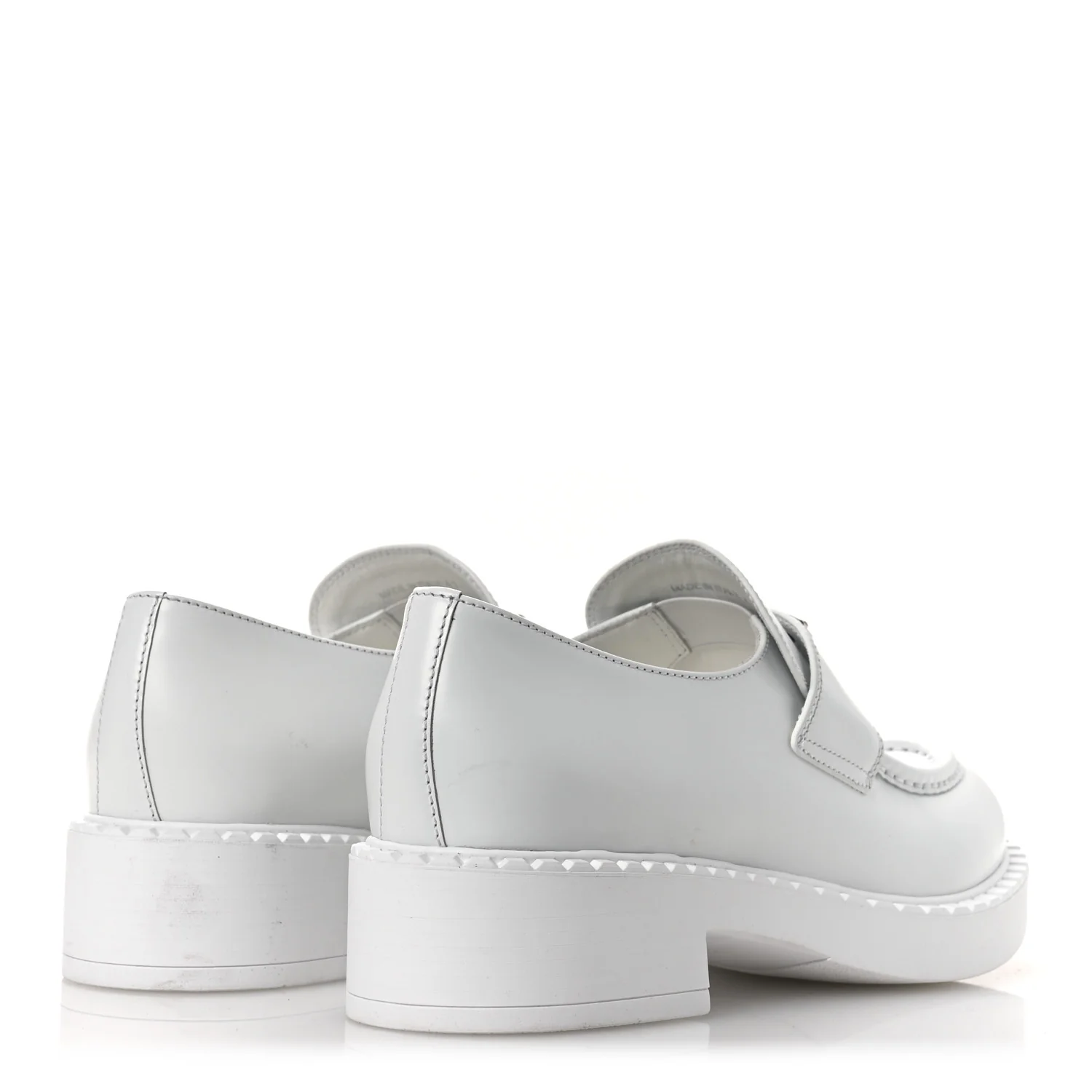 Spazzolato Triangle 50mm Loafers 41 White - Top Club