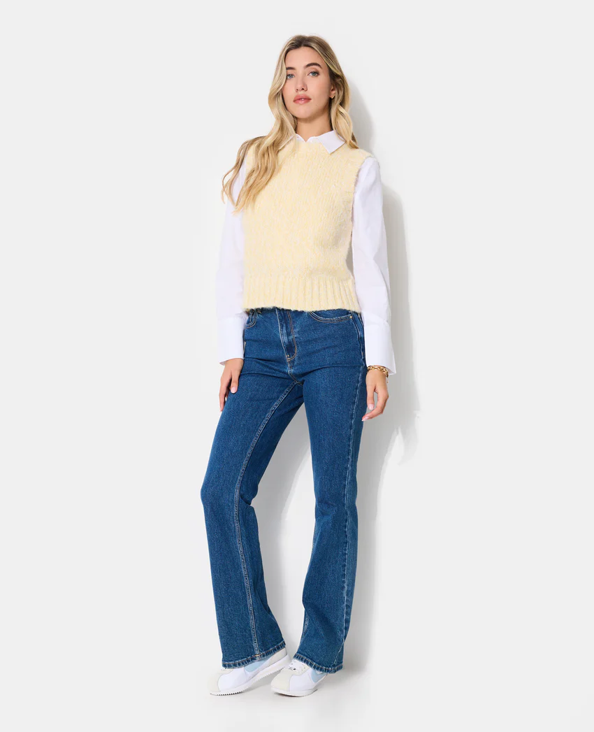 Pimkie Pull sans manches en maille moulinée