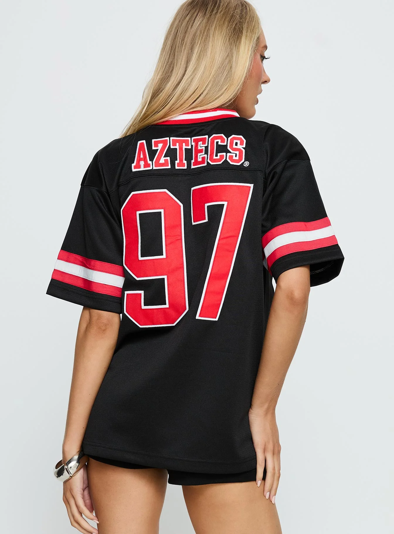 SDSU Football Button Down Jersey Black