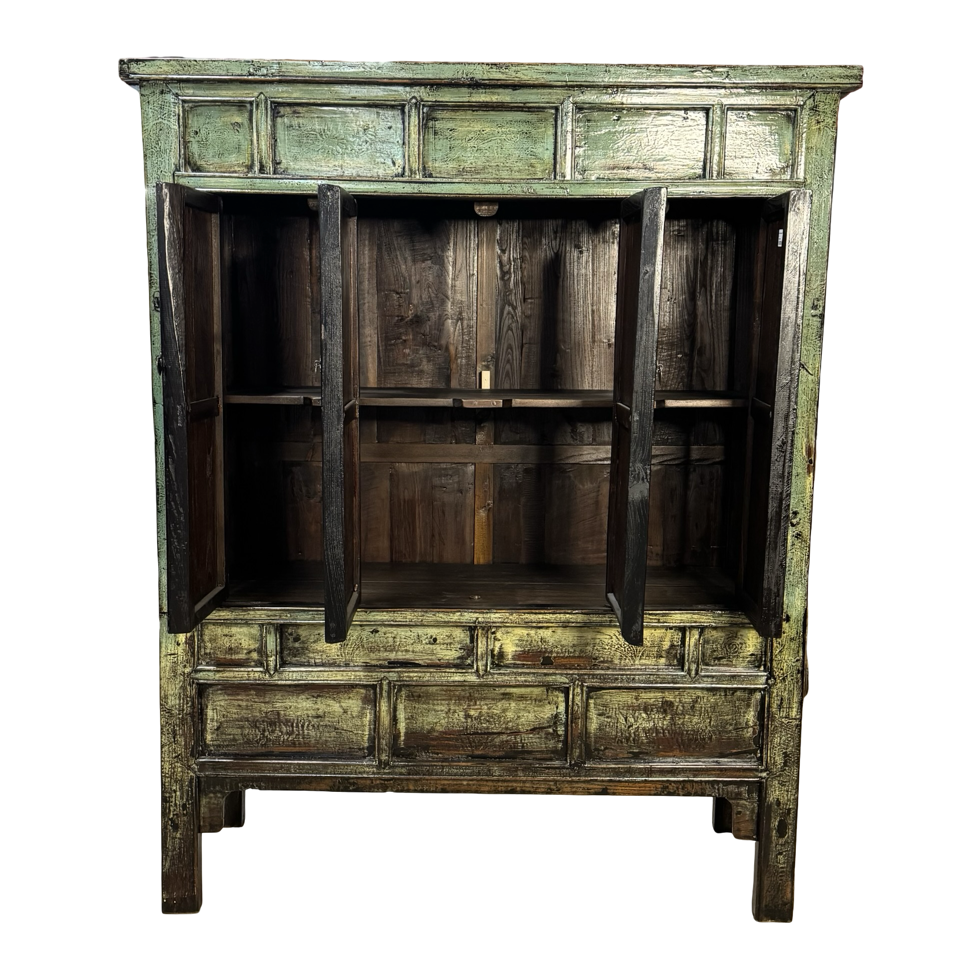 Wandkast blauw/groen lak uniek