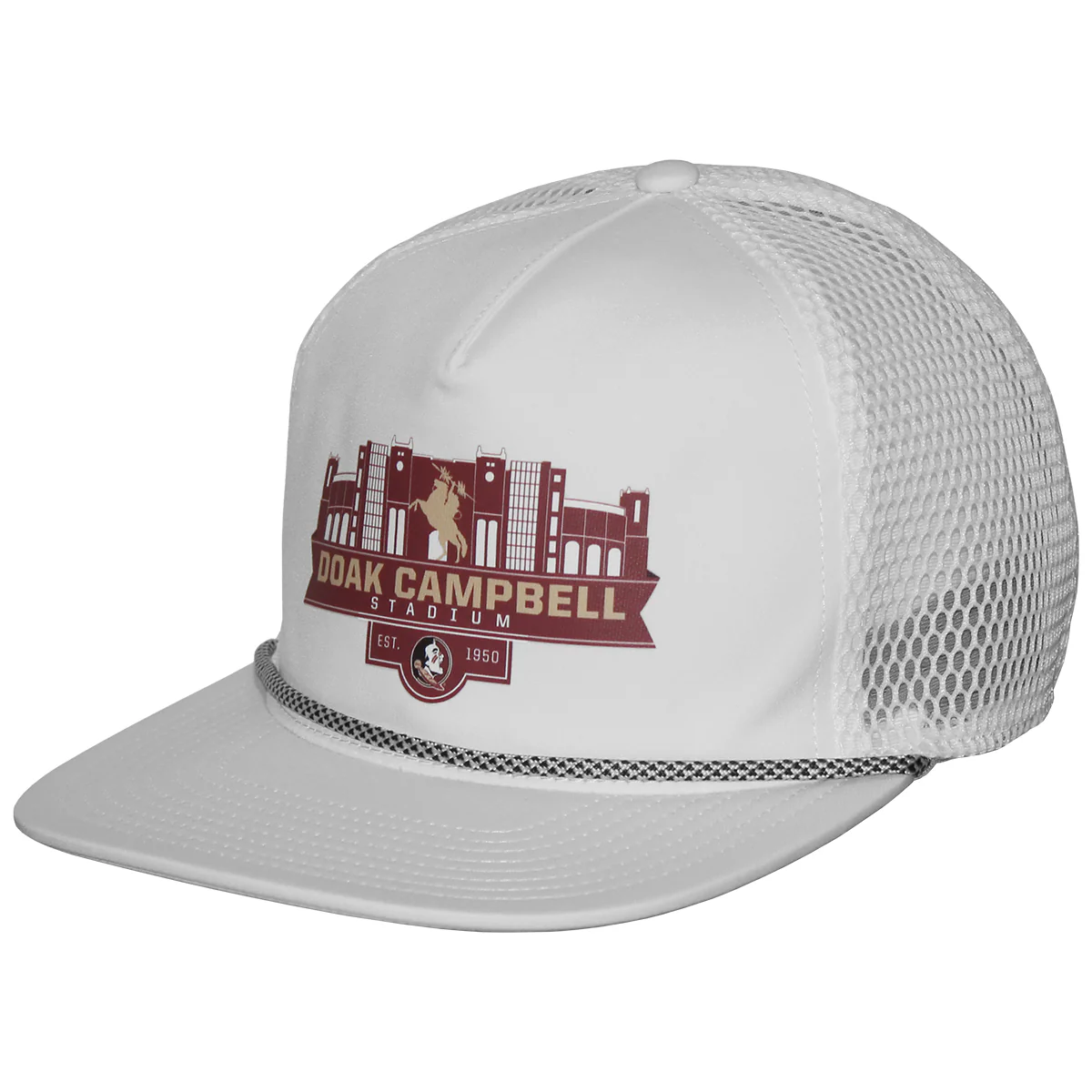 Legacy Men's Doak Campbell Stadium Design Adjustable Front 9 Trucker - White - MoB Apparel