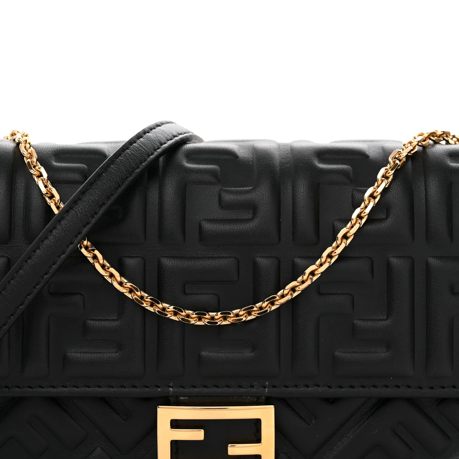Nappa Matisse FF Embossed Wallet On Chain Black - Top Club
