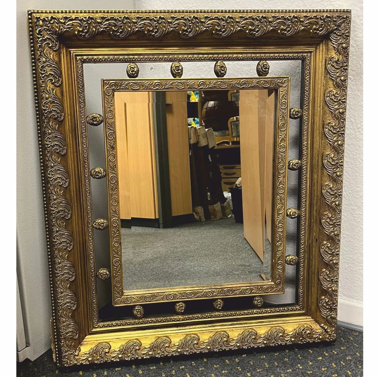 Baroque mirror antique gold H. 87 cm - Baroque style furniture