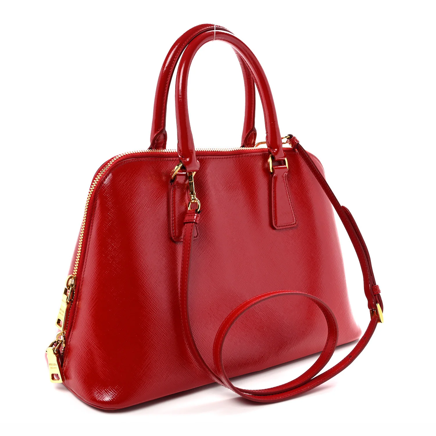 Saffiano Vernice Medium Promenade Tote Rosso - Top Club