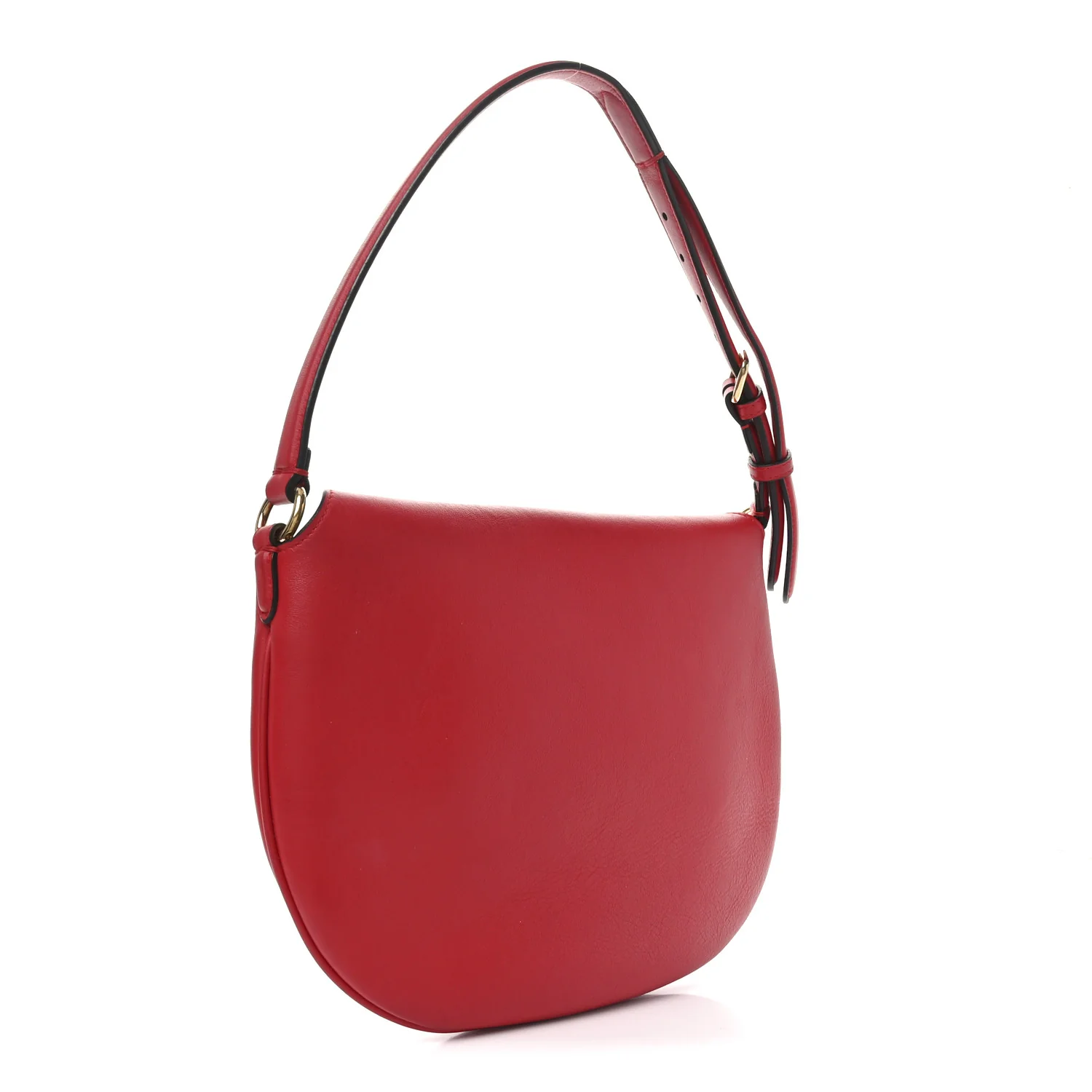 Vitello Grace Suede Small Croissant Hobo Rosso Cardinale - Top Club