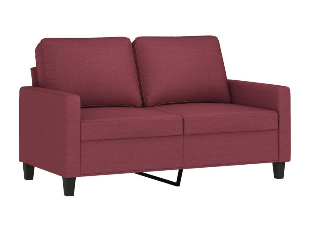 Sofá de 2 plazas de tela rojo tinto 120 cm