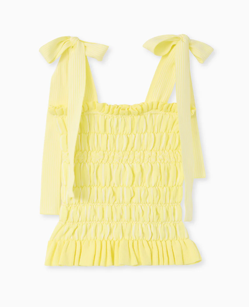 Pimkie Top en maille avec smock et bretelles à nouer