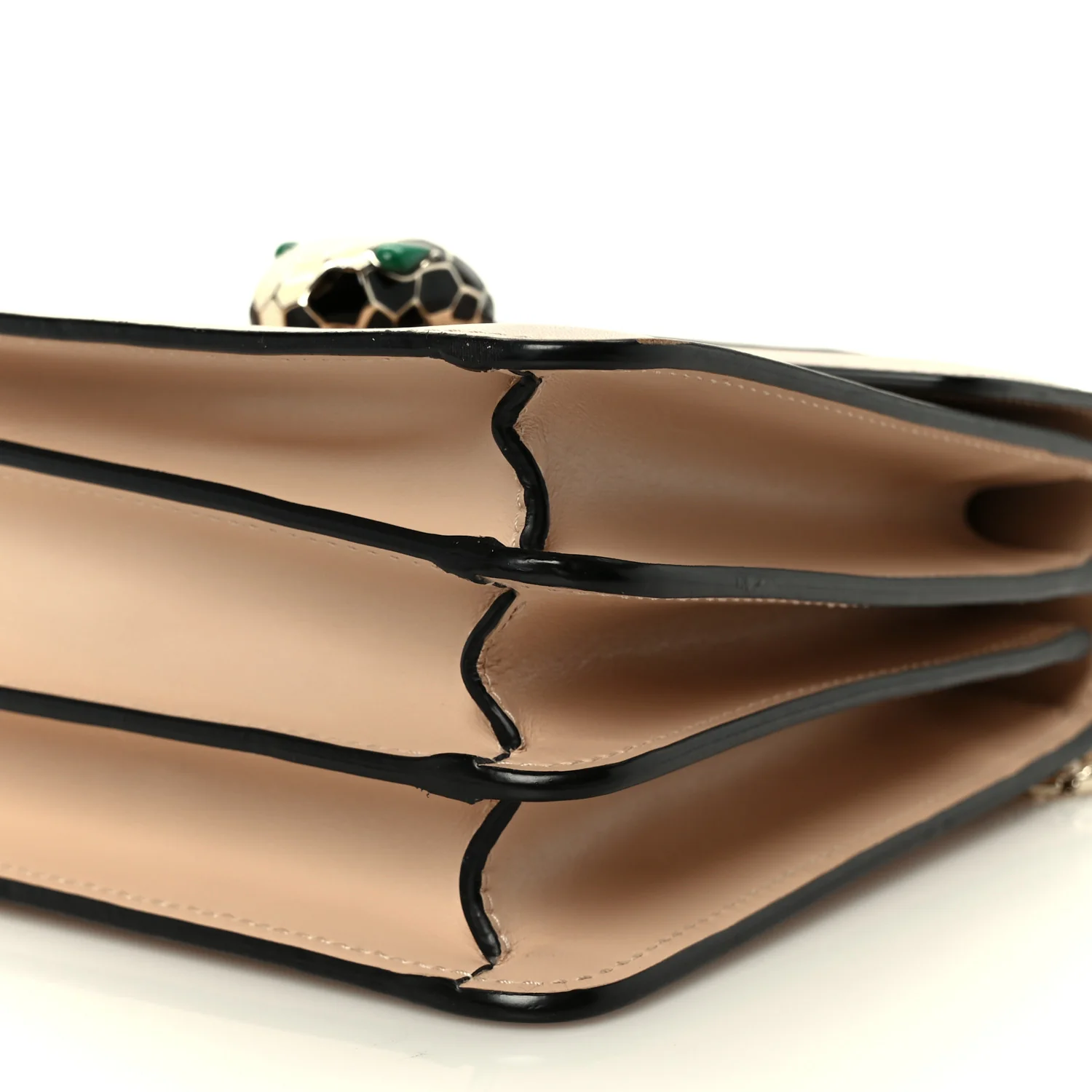 Calfskin Serpenti Forever Top Handle Beige Green - Top Club