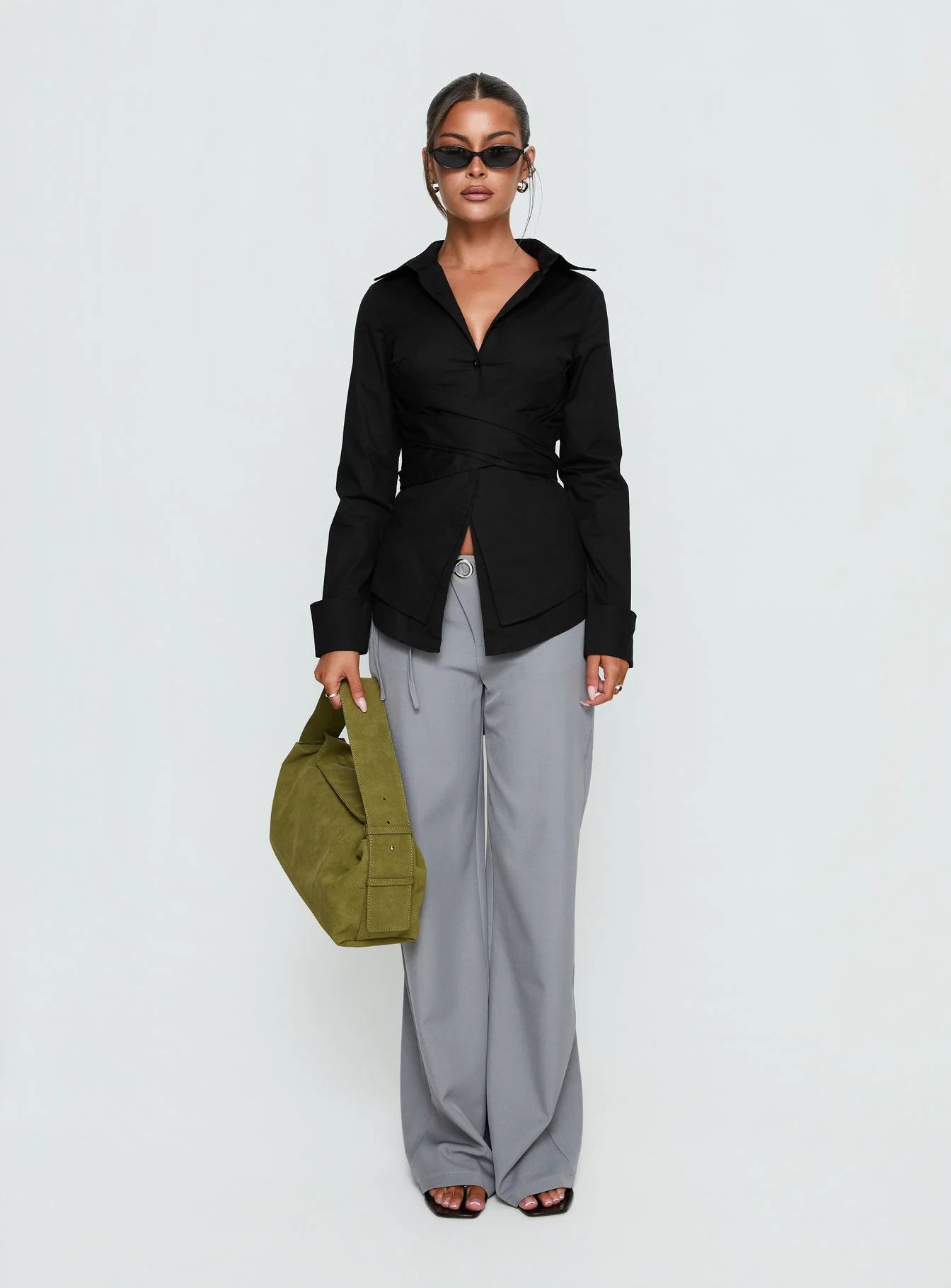 Shapeshifter Twist Long Sleeve Shirt Black