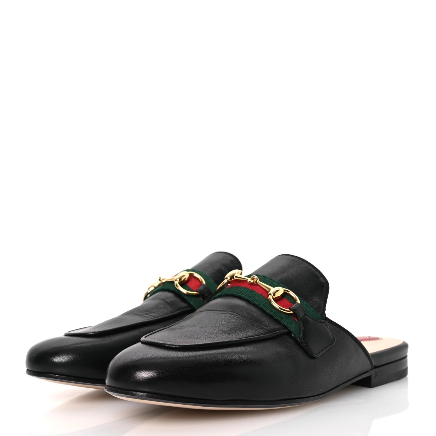 Calfskin Womens Princetown Slippers 35.5 Black - Top Club