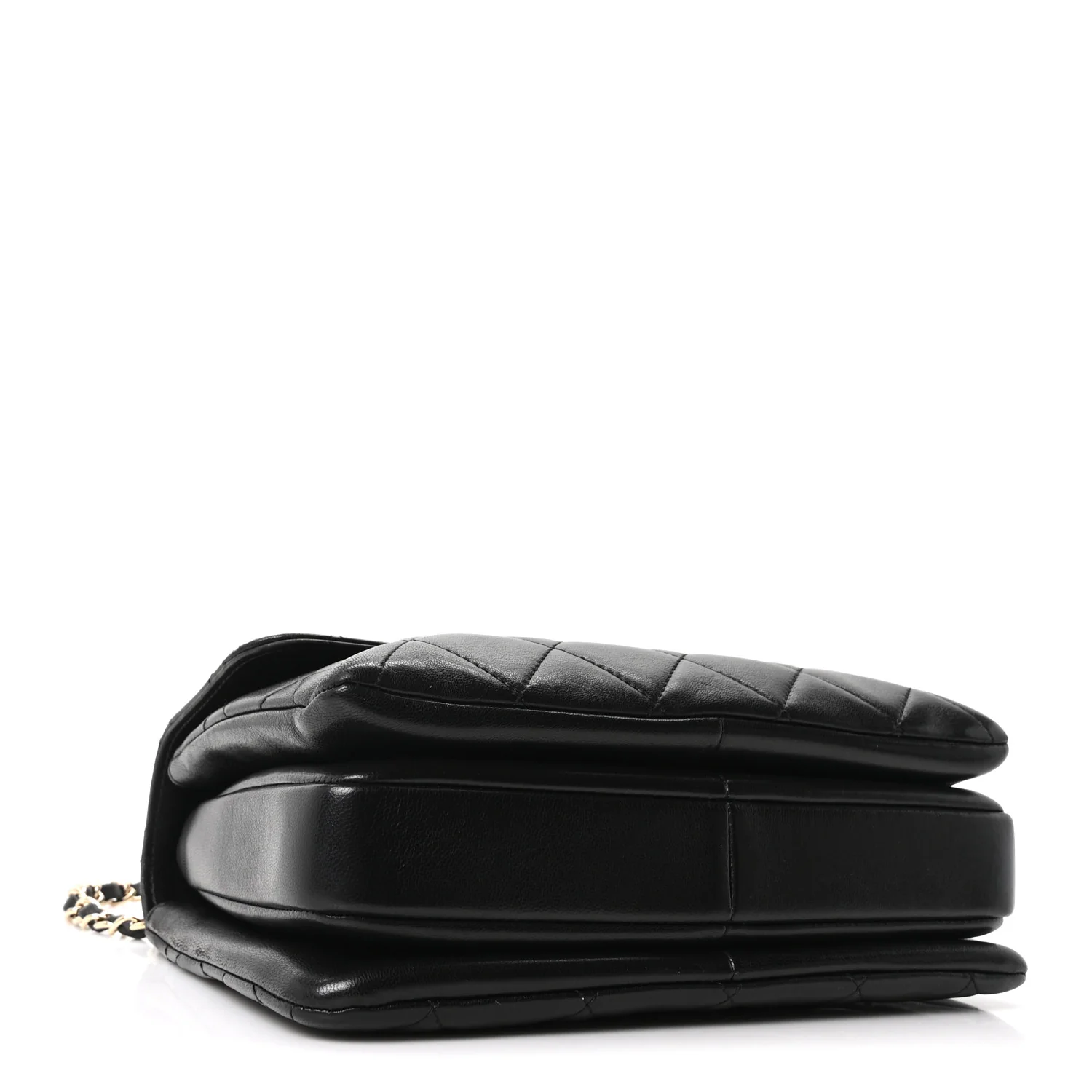 Lambskin Quilted Small Trendy CC Dual Handle Flap Bag Black - Top Club