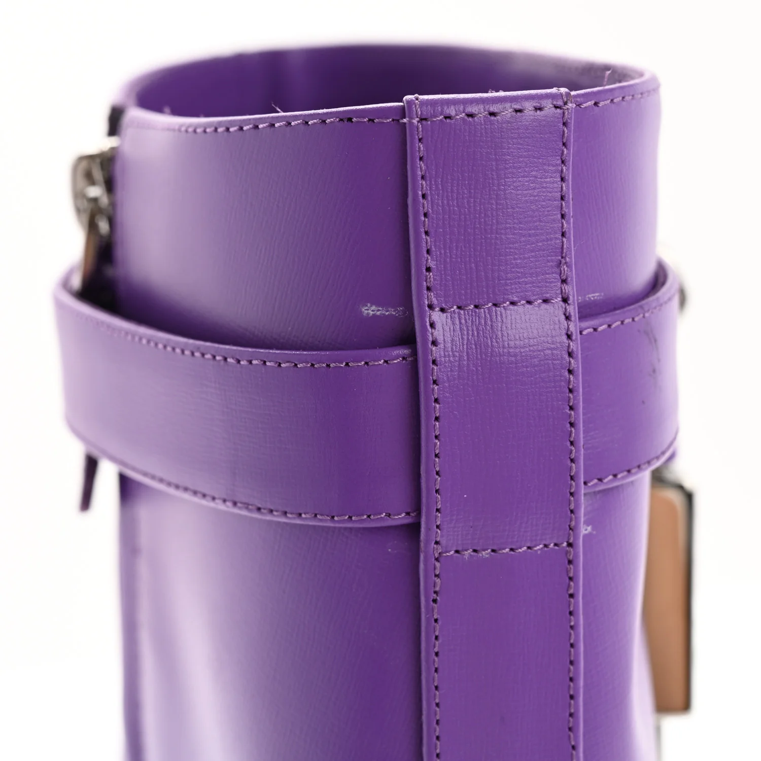 Calfskin Shark Lock Ankle Boots 39 Ultraviolet - Top Club