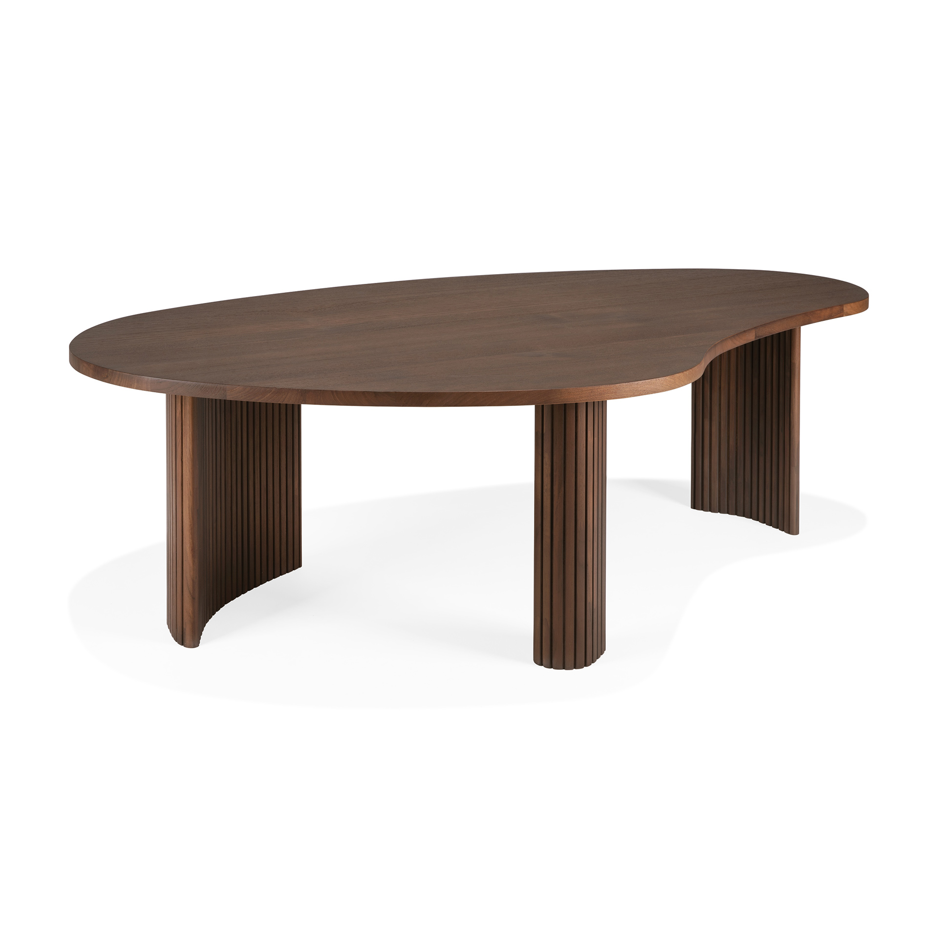 Boomerang koffietafel - teak bruin - groot