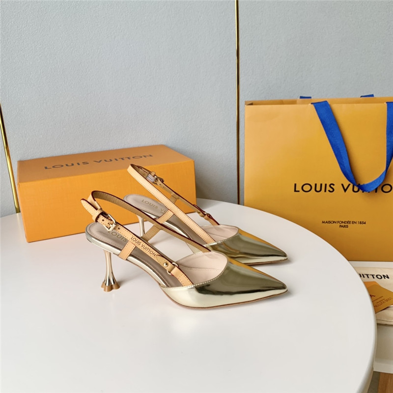 louis vuitton LV flower electroplated heel back high heel sandals - Sneaker Replica Workshop