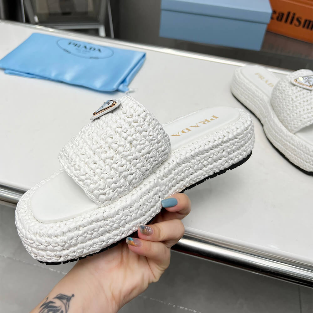 PRADA Crochet flatform slides - Top Club