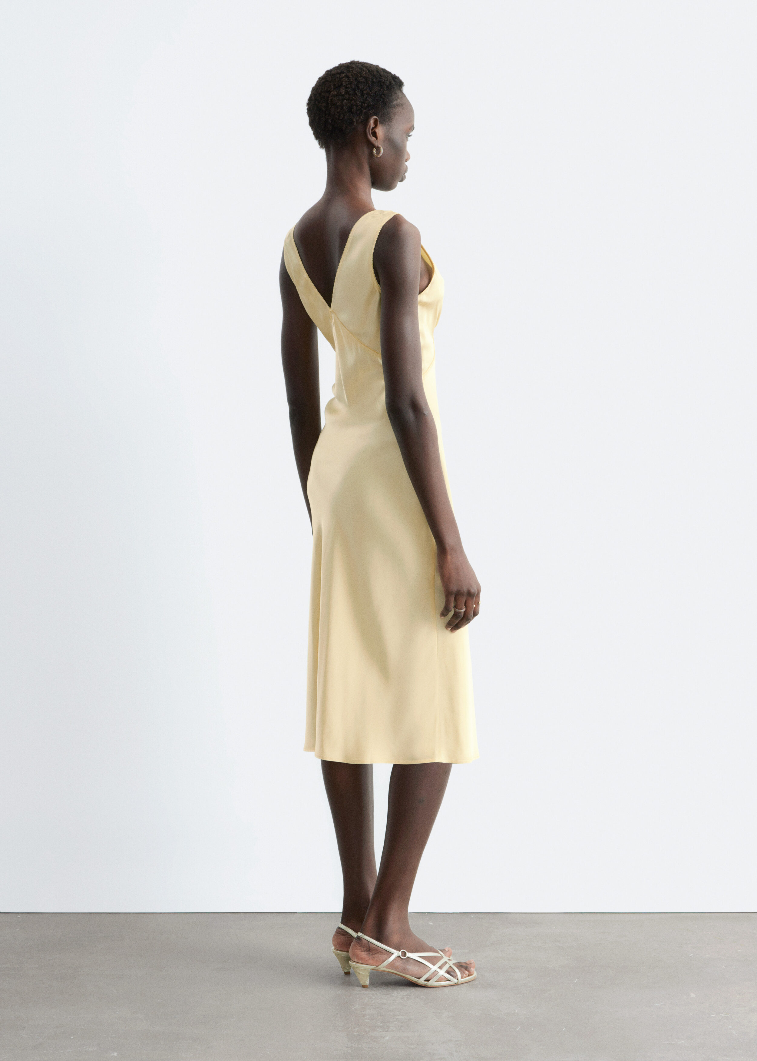 & Other Stories V-NECK SLIP MIDI DRESS