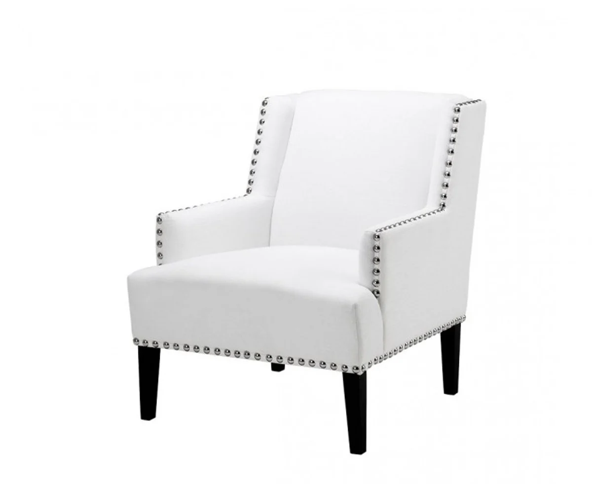 Designer Art Deco Club Armchair White - Luxury Club Armchair