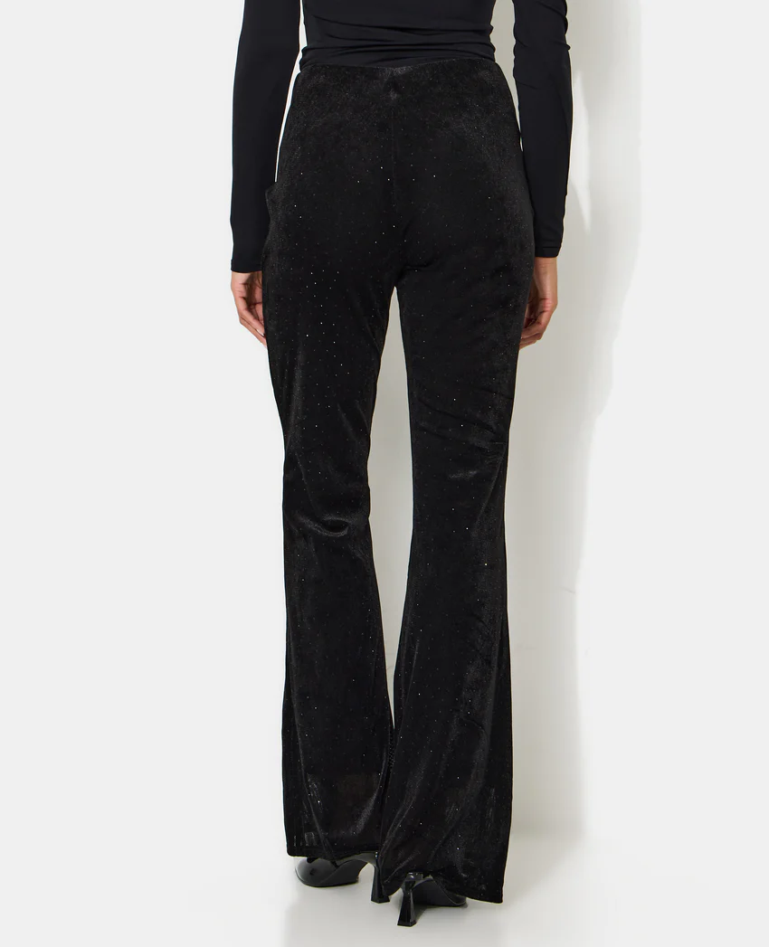 Pimkie Pantalon flare en résille et velours avec strass