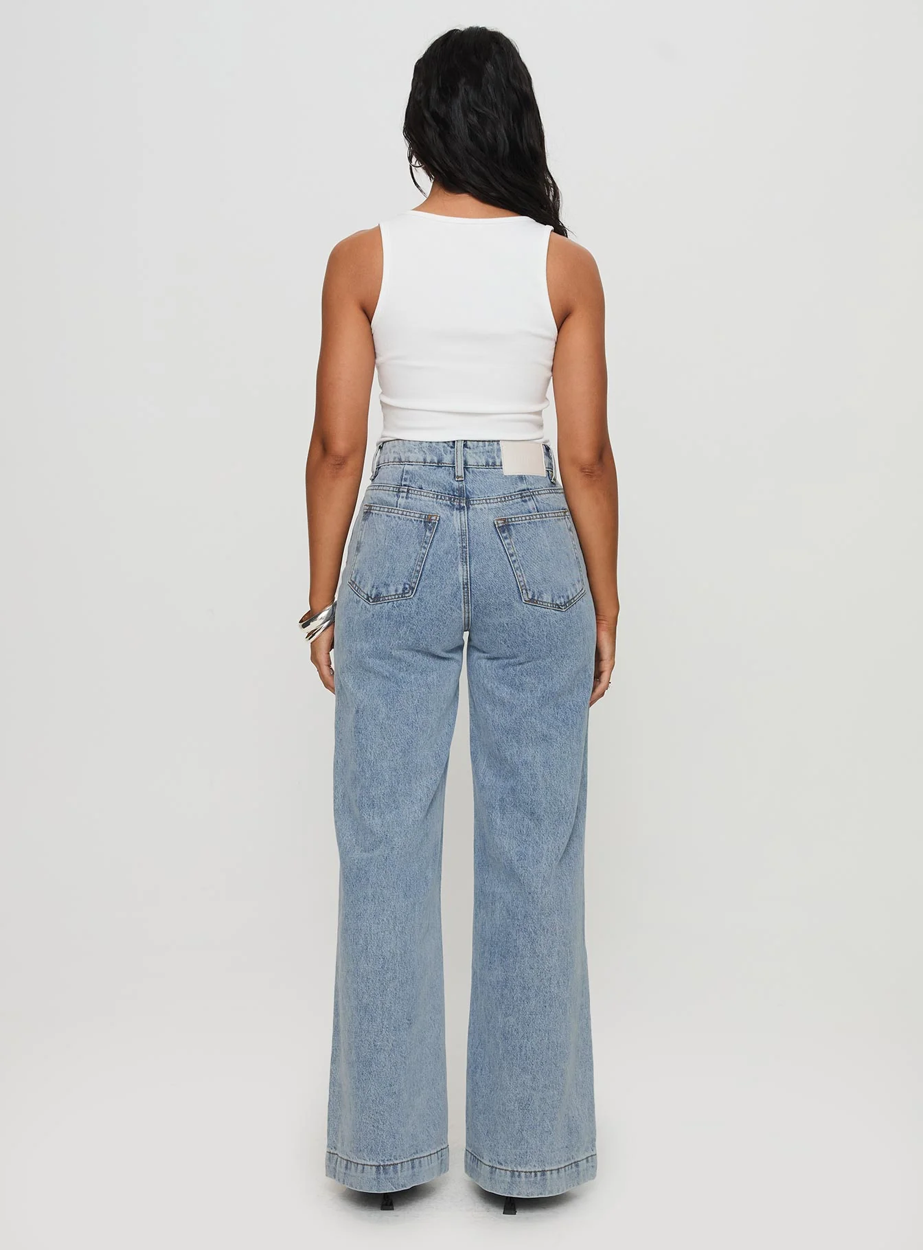 Goldie High Rise Wide Leg Jeans Light Wash