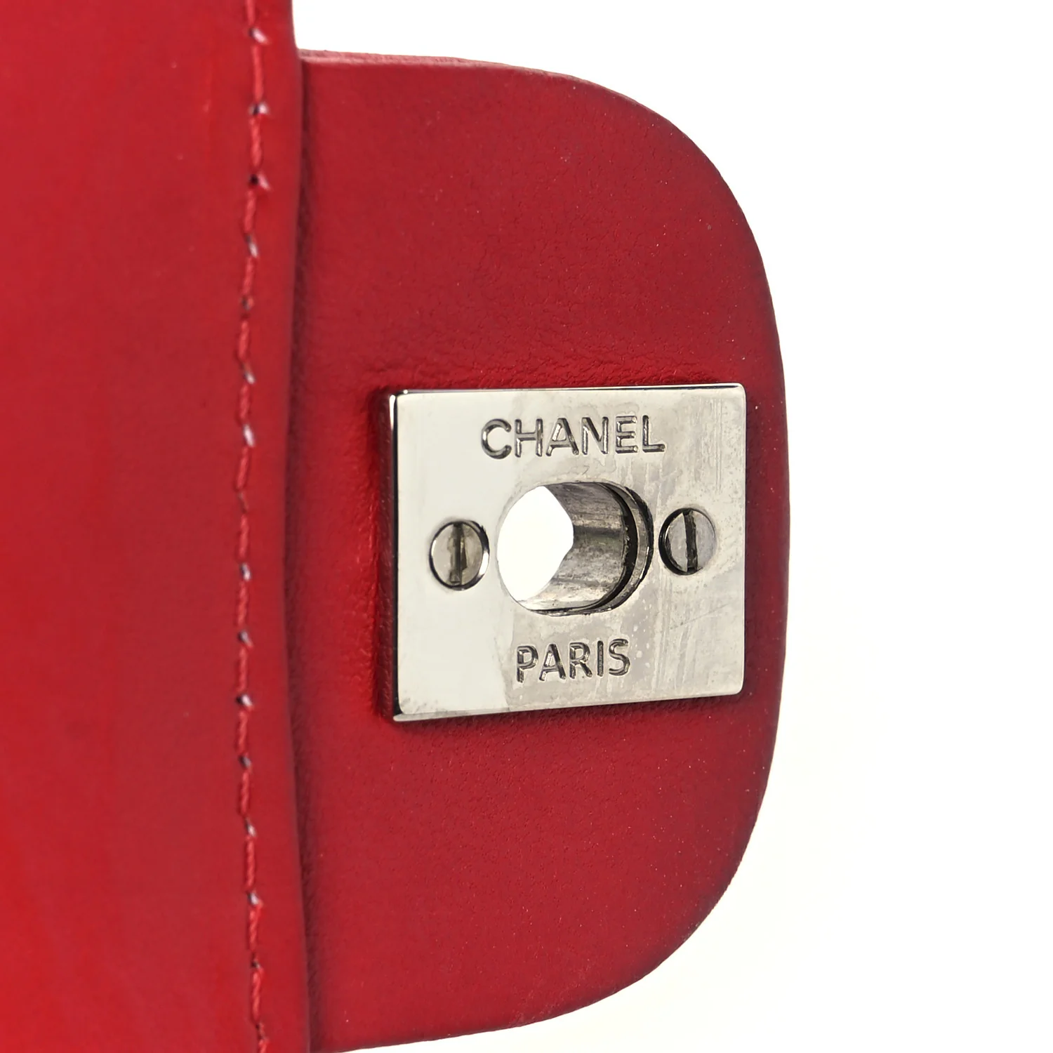 Lambskin Quilted Chain Clutch Flap Red - Top Club