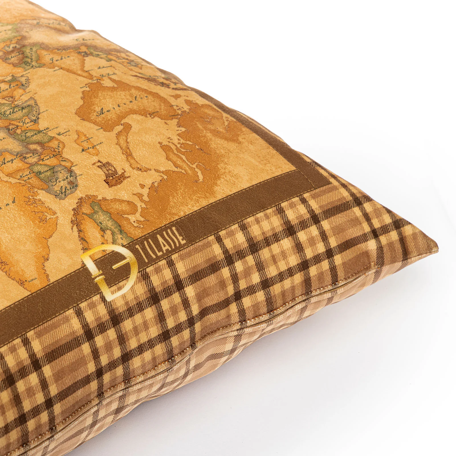 Cuscino Arredo In Velluto Geo Tartan Cm. 50X50 Unica Alviero Martini 1A Classe