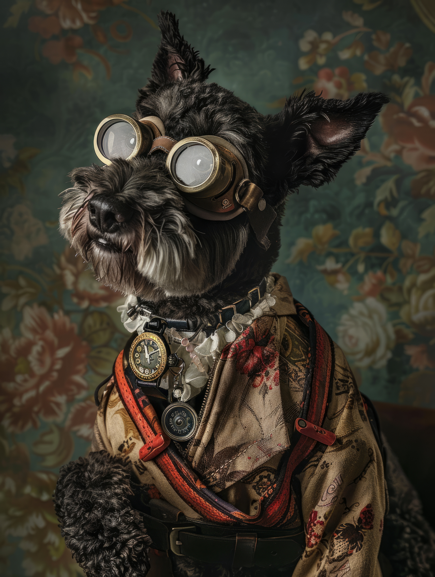 Canvas schilderij van een Kerry Blue Terrier 100x200 cm