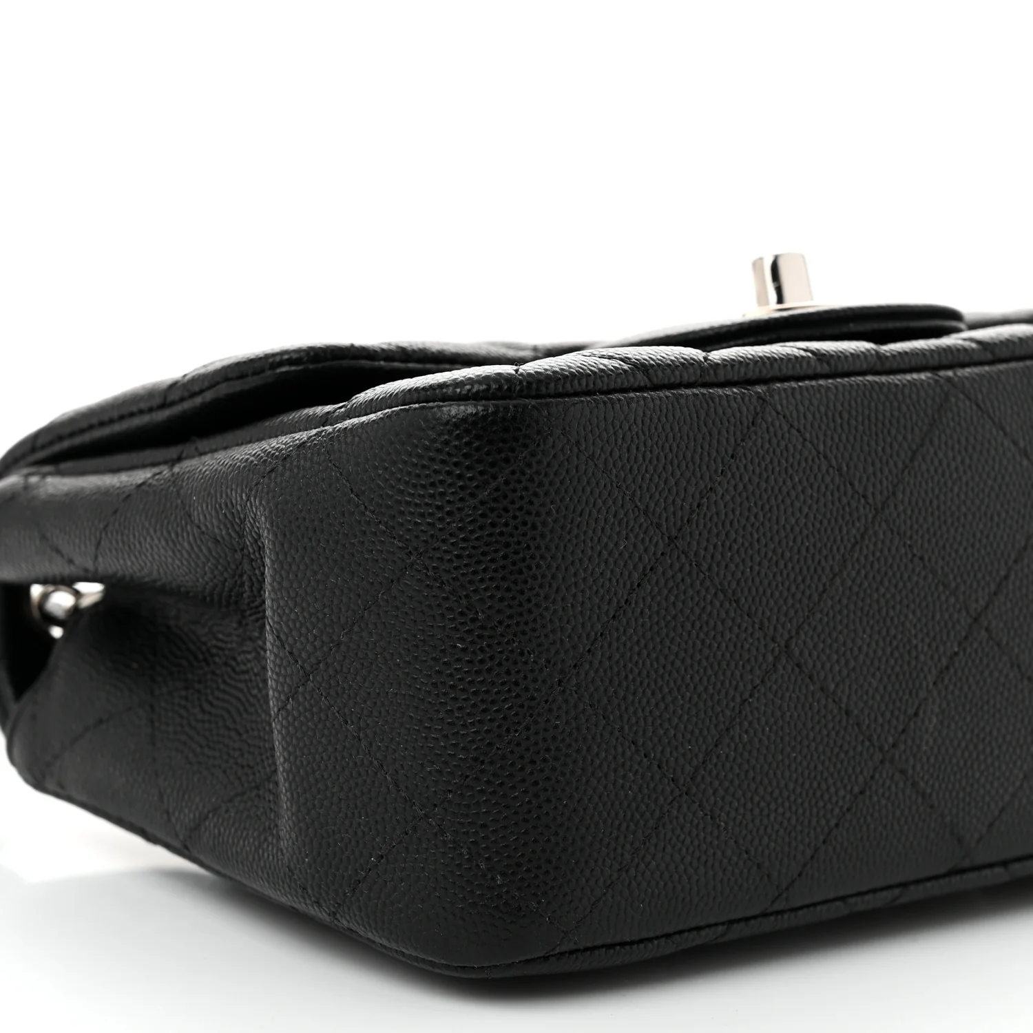 Caviar Quilted Mini Square Flap Black - Top Club
