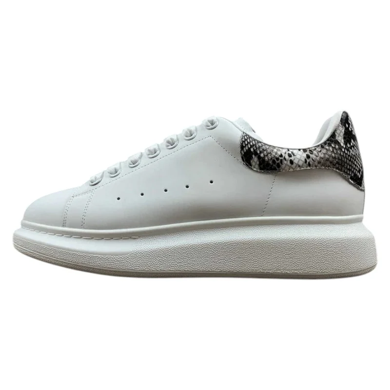 Alexander McQueen Oversized Sneakers – White with Python Print Heel - Sneaker Replica Workshop