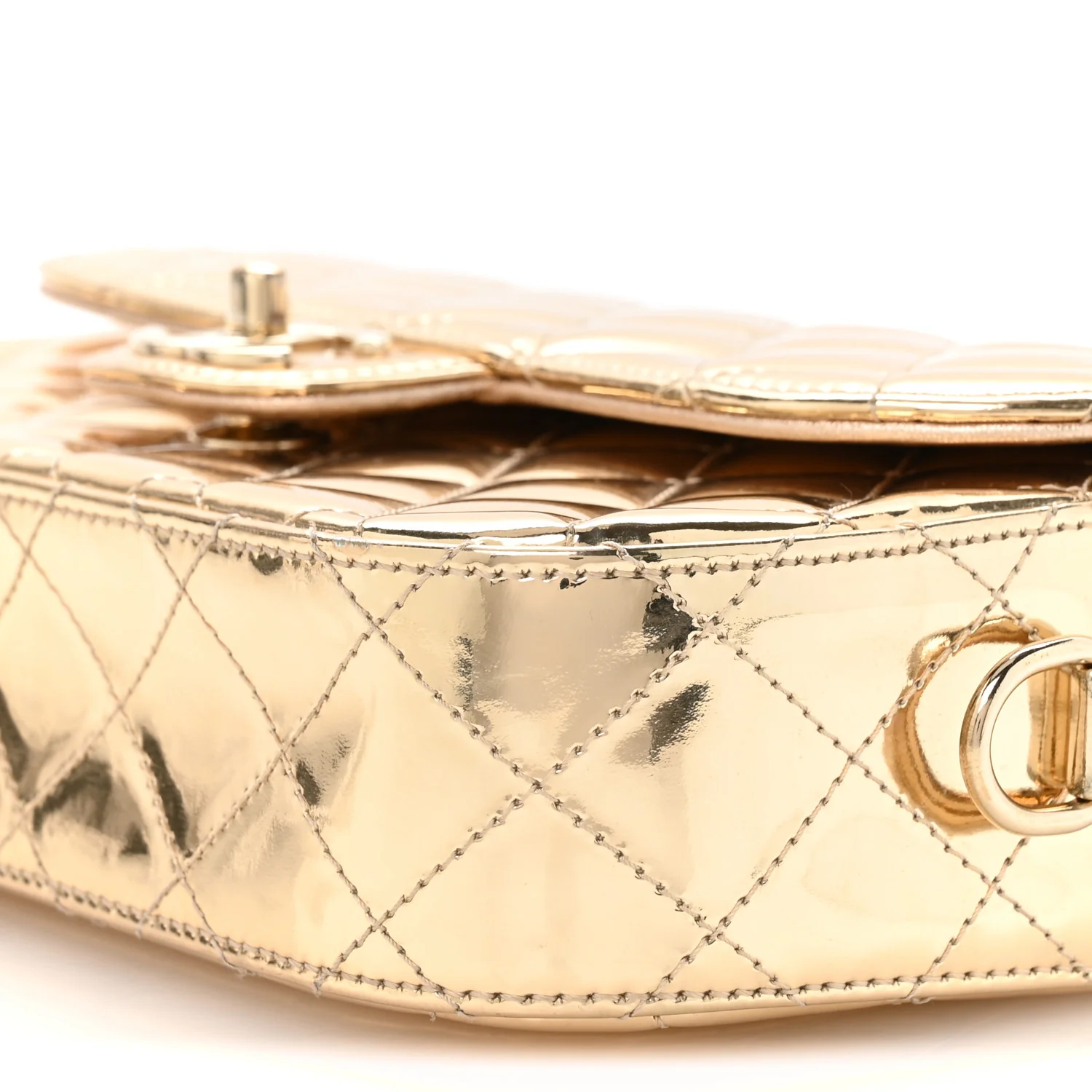 Mirror Calfskin Metallic Calfskin Medium Hollywood Boulevard Flap With Star Coin Purse Light Gold - Top Club