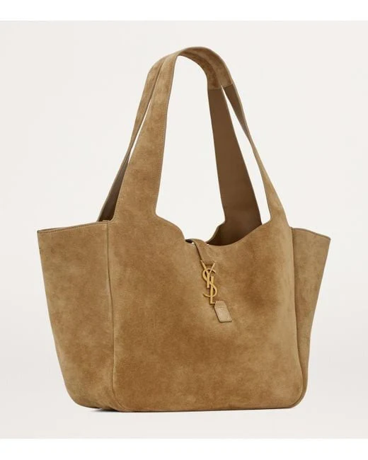 Saint Laurent Women's Brown Suede Bea Tote Bag - Top Club