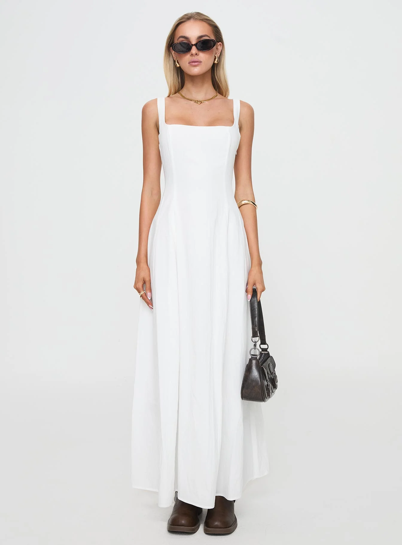 You Can Maxi Dress White Petite