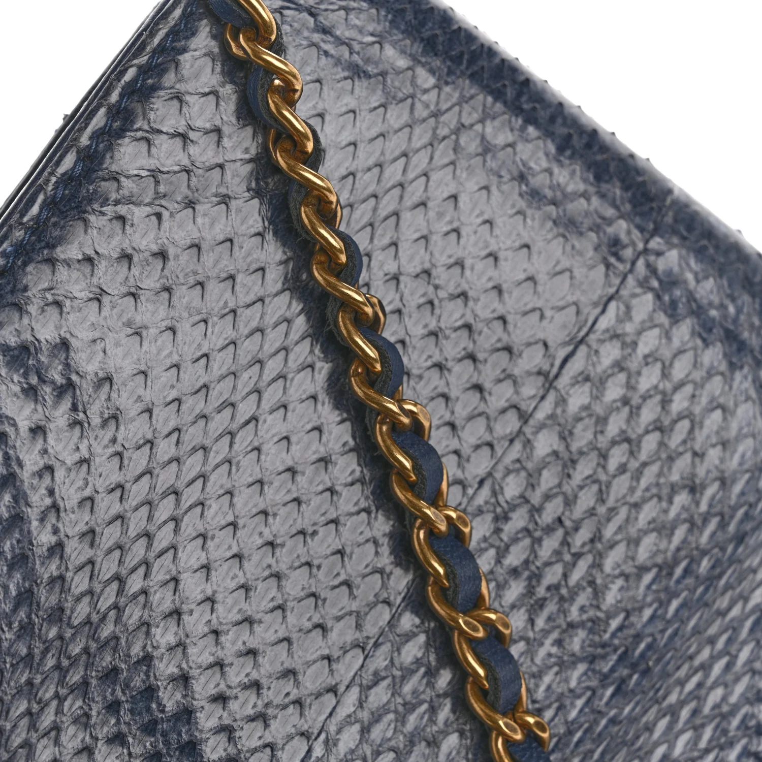 Snakeskin Wallet On Chain WOC Blue - Top Club