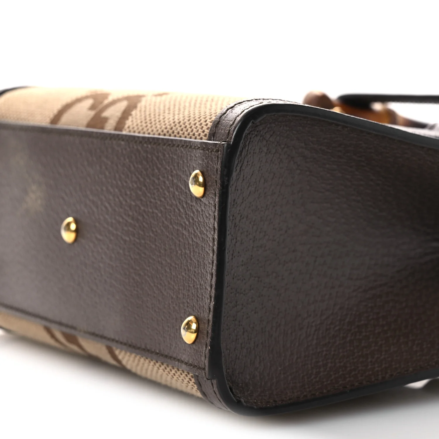 Monogram Jumbo GG Textured Dollar Calfskin Mini Diana Tote Bag Camel Ebony New Acero - Top Club