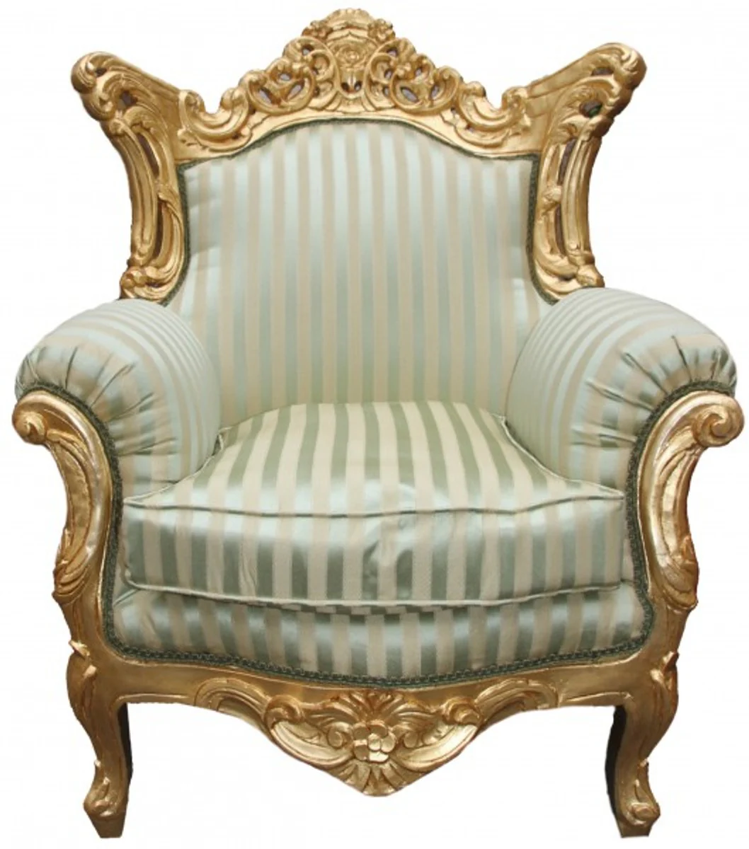 Baroque Armchair Al Capone Mod 2 Jade Green/Beige/Gold Furniture Antique Style