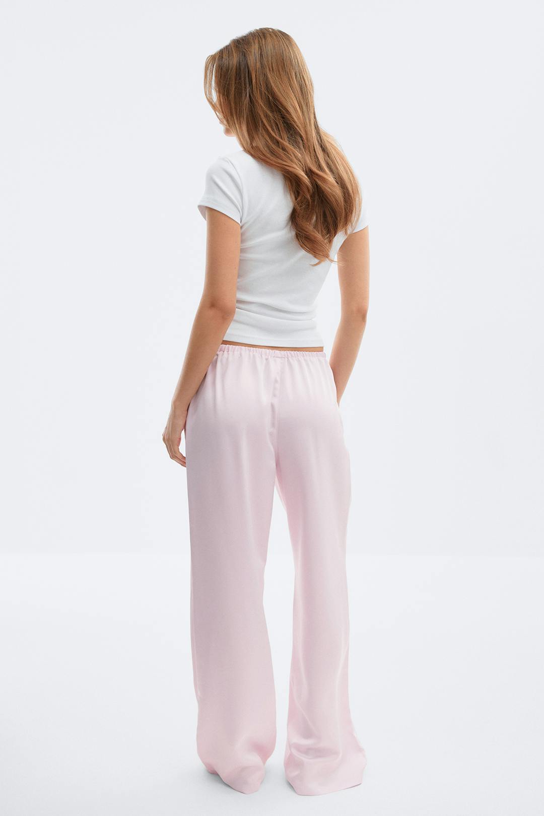 Gina Tricot drawstring satin trousers