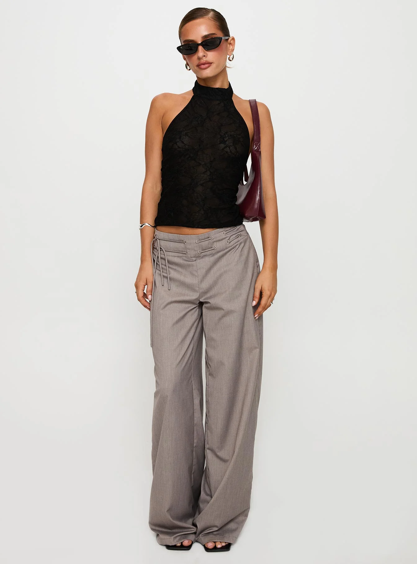 Hotter Than Fire Lace Halter Top Black