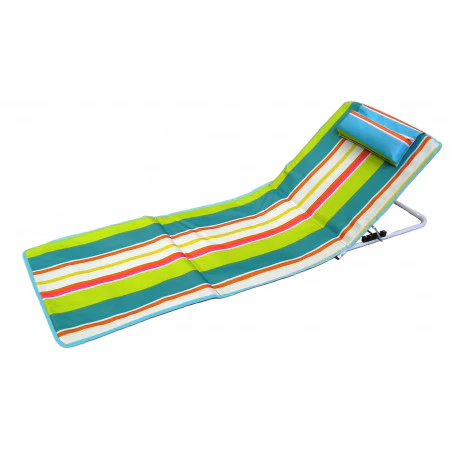 Hosa Folding beach lounger RECLINABLE BACKREST and headrest - blue