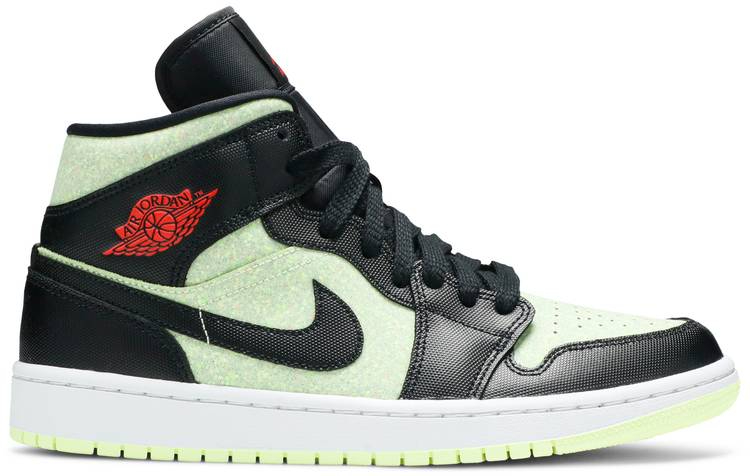 Wmns Air Jordan 1 Mid SE  Black Barely Volt  CV5276-003 - Sneaker Replica Workshop