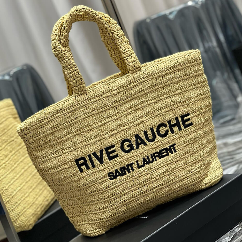YSL RIVE GAUCHE TOTE IN RAFFIA(HIGH-END GRADE) - Top Club