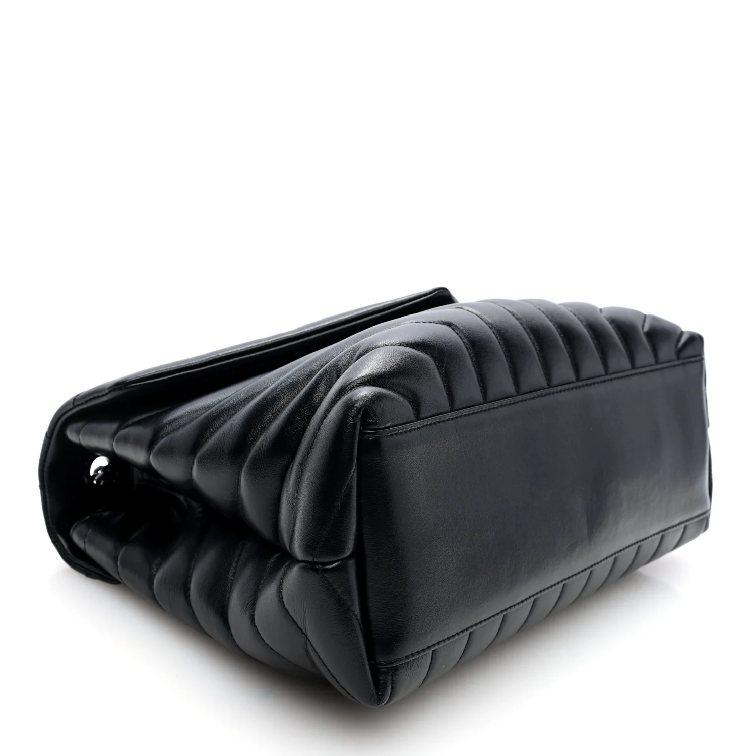 Calfskin Y Quilted Monogram Monochrome Medium Loulou Chain Satchel Black - Top Club
