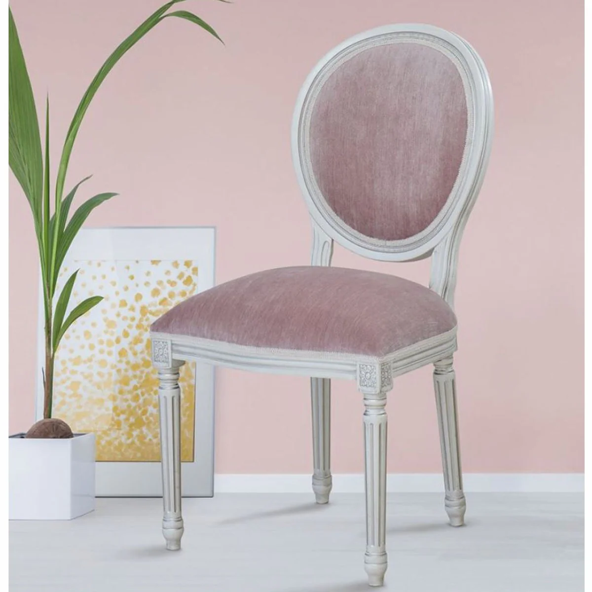 Luxury Baroque Dining Room Set Pink / White - Baroque Dining Room Furniture